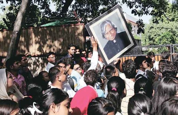 Outside Dr APJ Abdul Kalam’s 10, Rajaji Marg residence in New Delhi on Tuesday. (Express Photo by: Ravi Kanojia)