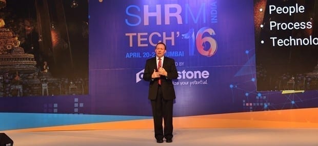 Jason Averbook, CEO, Thought Leader & Author, during his keynote address at second edition of SHRM HR Technology Conference 2016 in Mumbai