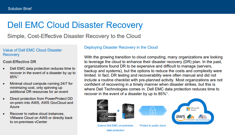 Dell EMC Cloud Disaster Recovery